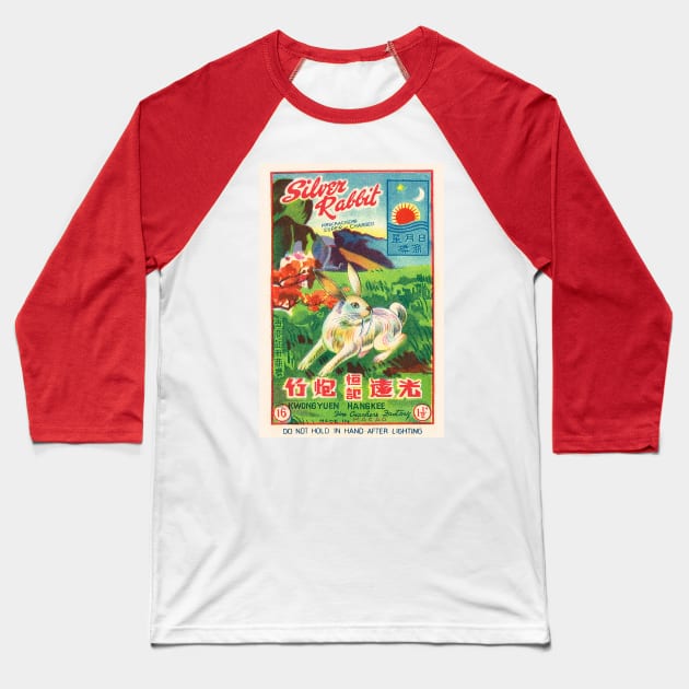 VINTAGE FIRECRACKER silver rabbit Baseball T-Shirt by kakeanbacot